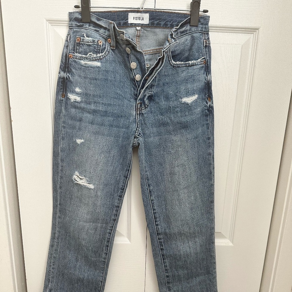 Pistola Denim CHARLIE HIGH WAIST STRAIGHT LEG JEANS IN ANTIDOTE Size 24